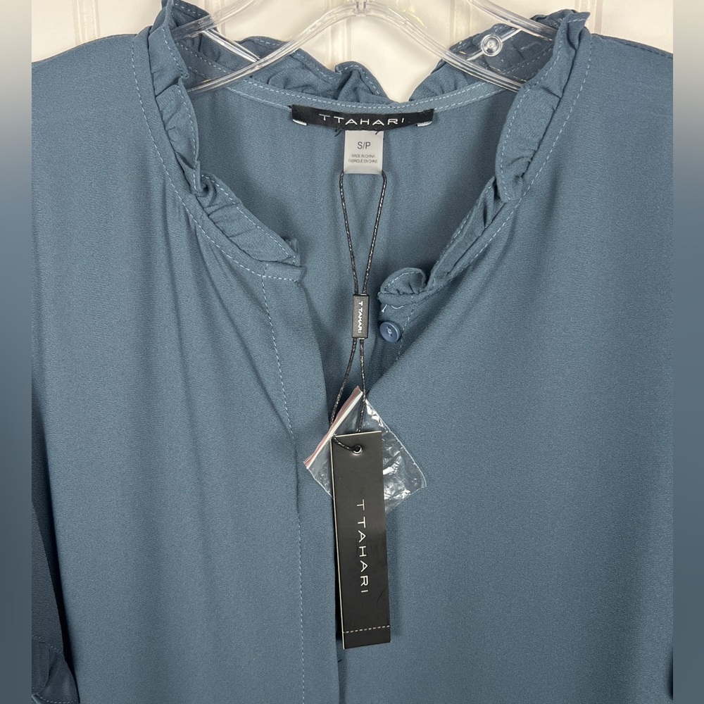 Tahari Deep Slate Blue Top - Small - Picture 5 of 13